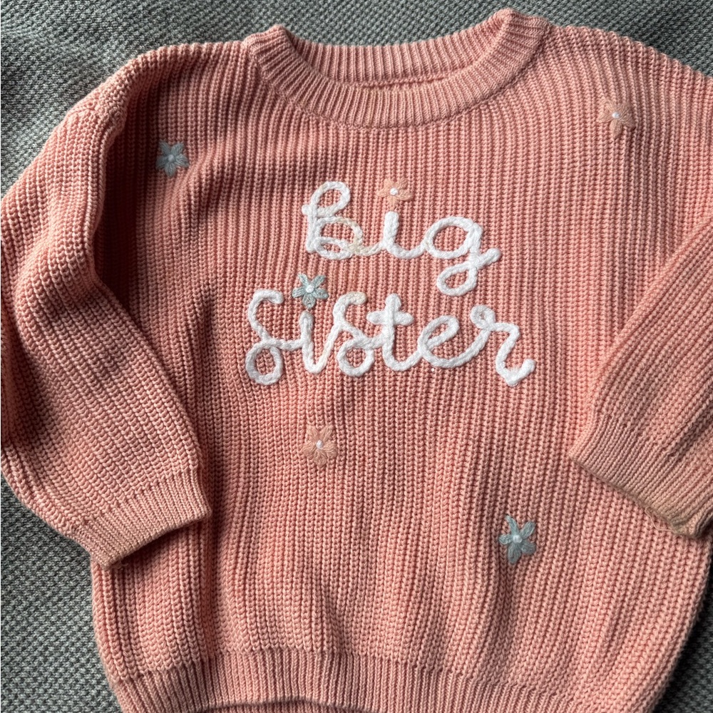 Big Sister Pink Knit Sweater 3T
